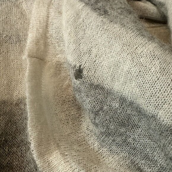 Free People Alpaca Blend Cowl Neck Gray White Striped Womens Sweater XS - Picture 4 of 6